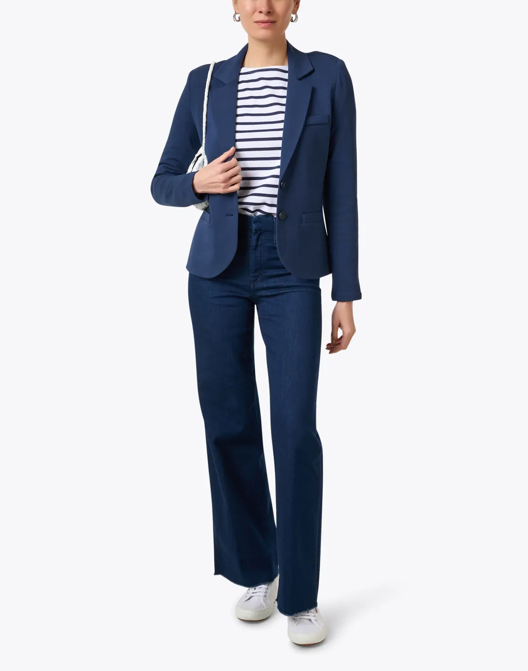 Marine Blue Knit Blazer