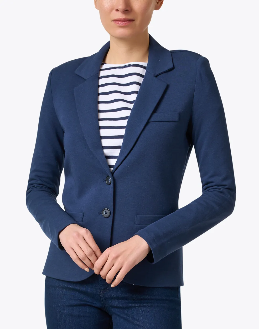 Marine Blue Knit Blazer