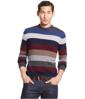 Mens Wool Multi-Striped Pullover Sweater