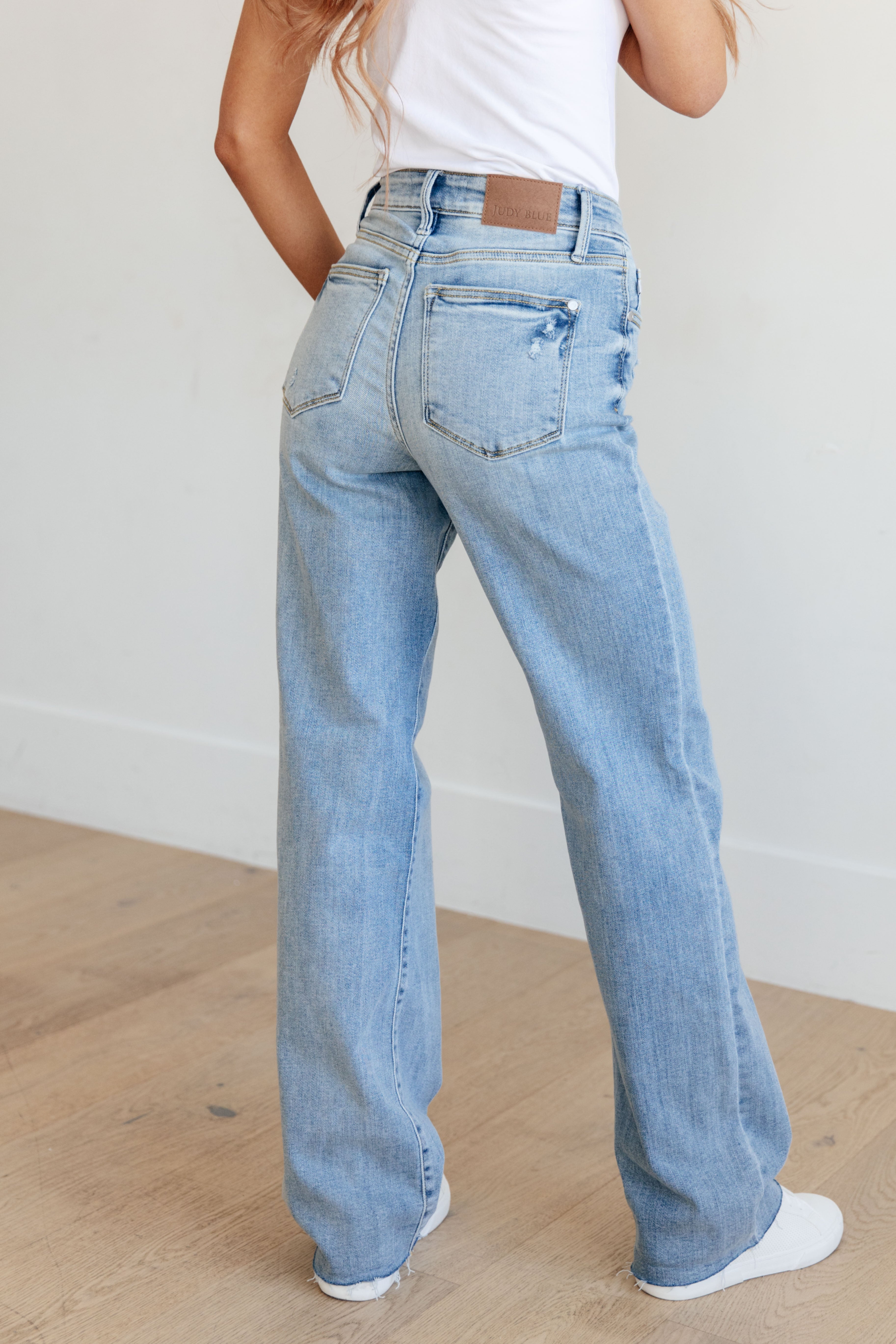 Mildred High Rise Straight Jeans with V Front Waistband