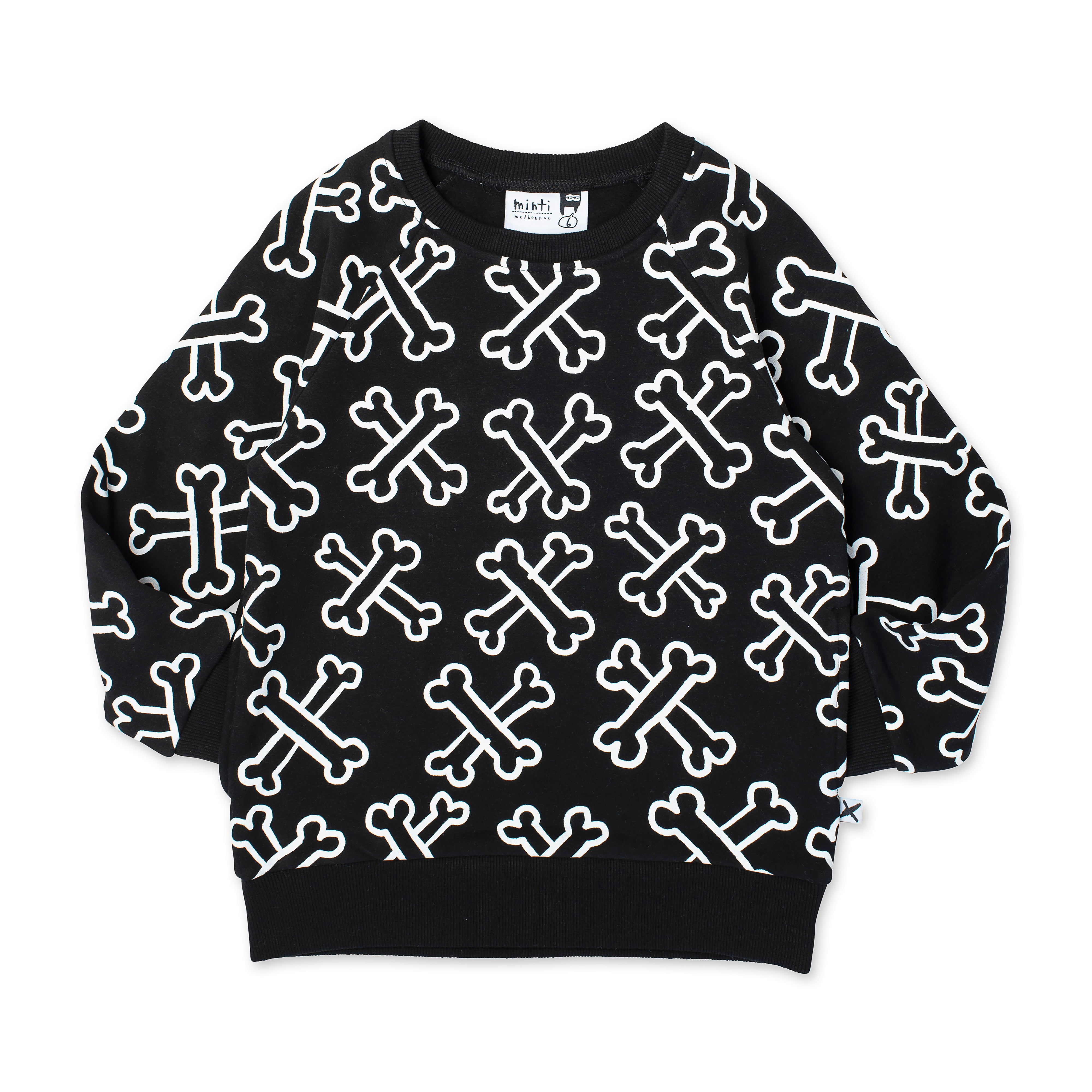 Minti Bones Furry Crew - Black - Online Shop, Affordable Price - Buy Now!