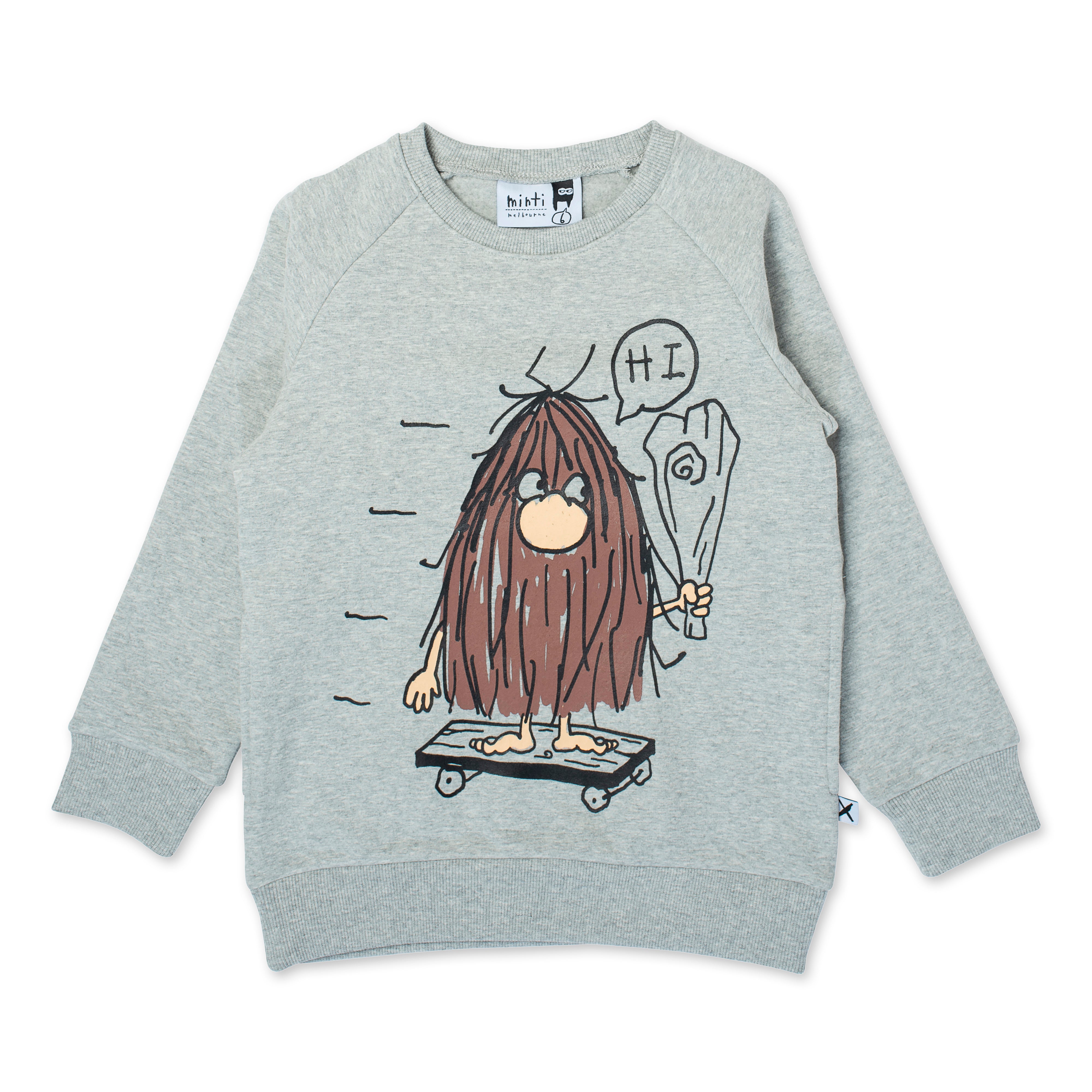 Minti Caveman Skater Crew - Grey Marle - Shop Now