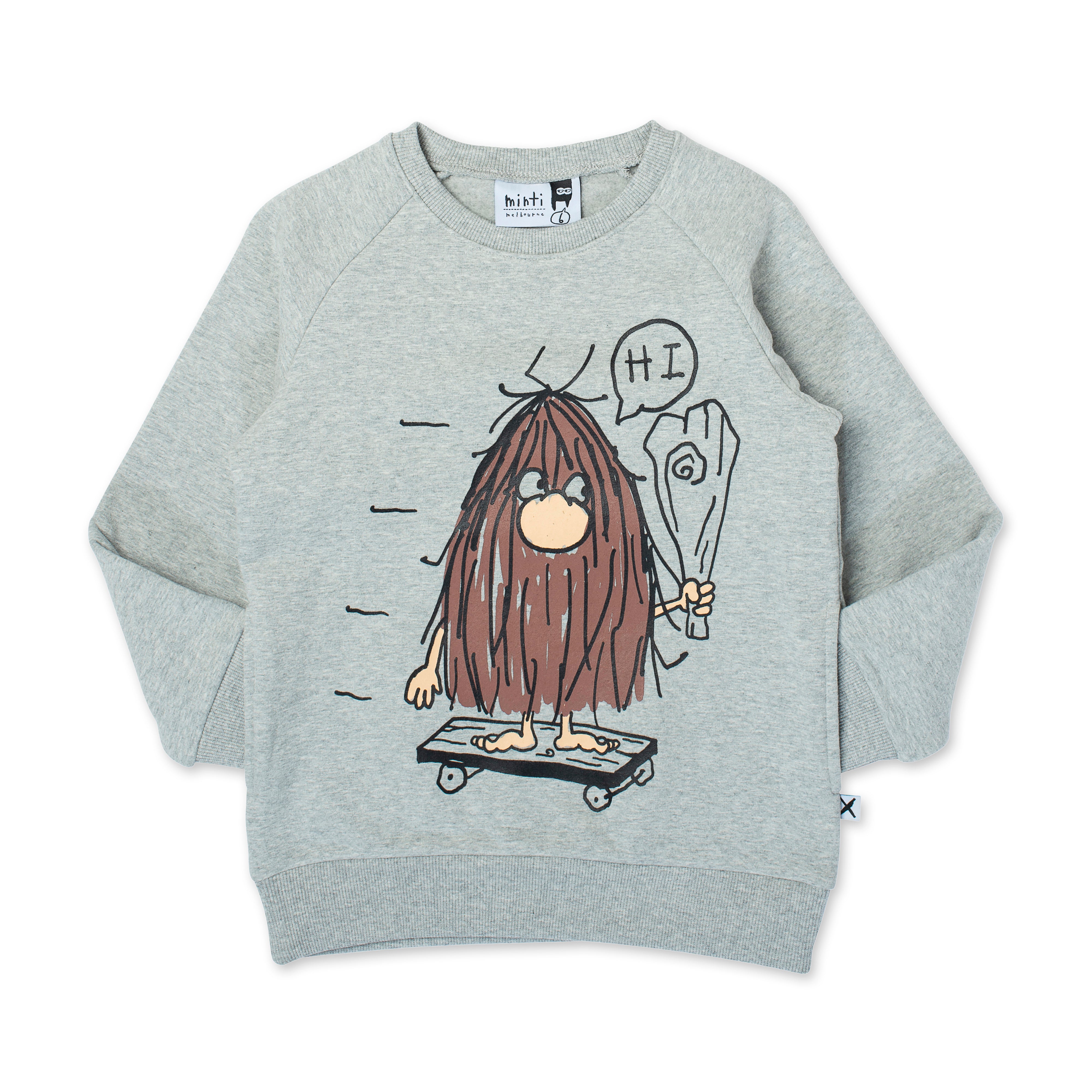 Minti Caveman Skater Crew - Grey Marle - Shop Now