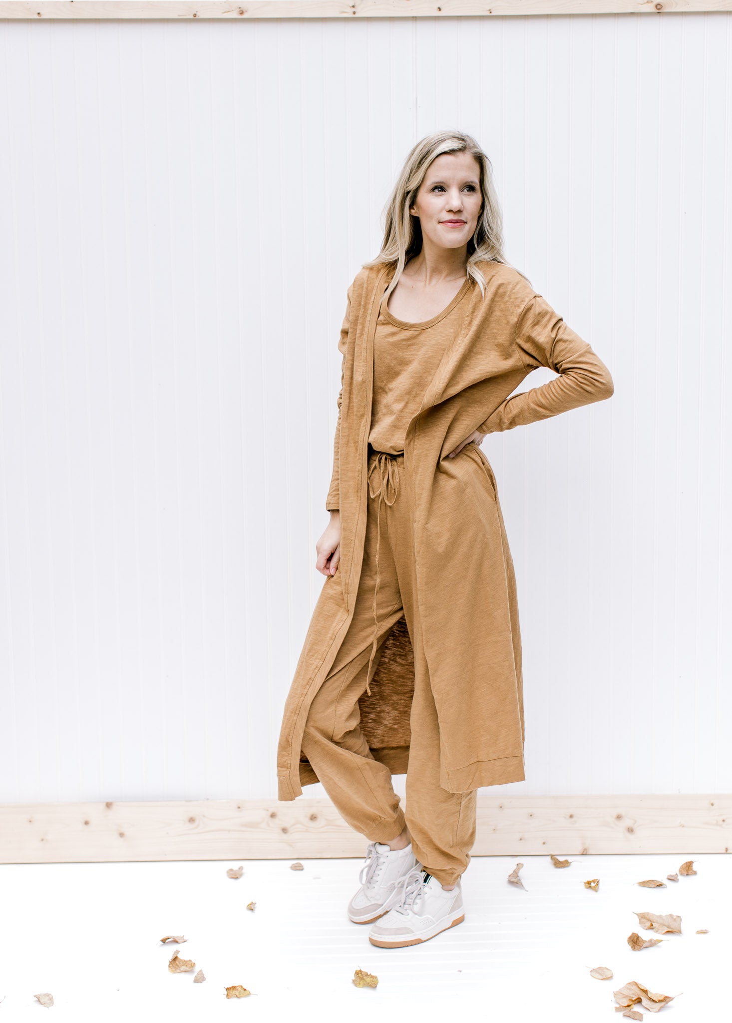 Mocha Jumpsuit Cardigan Set - Shop now!