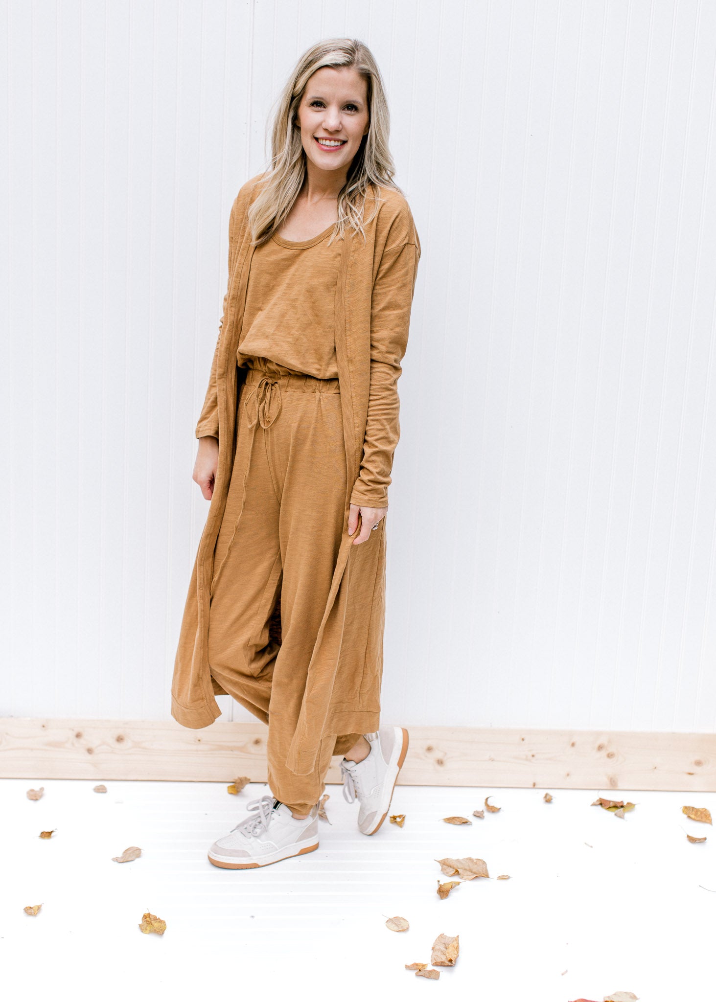 Mocha Jumpsuit Cardigan Set - Shop now!