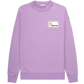 Moncler Purple Crew Neck Sweatshirt with Stamp Logo