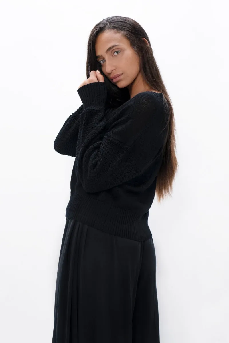 Nagano V-Neck Sweater Licorice