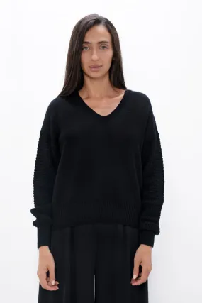 Nagano V-Neck Sweater Licorice