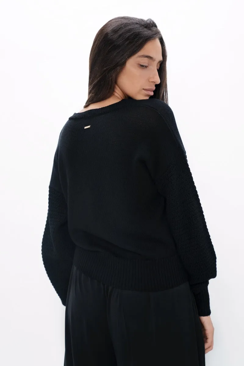 Nagano V-Neck Sweater Licorice