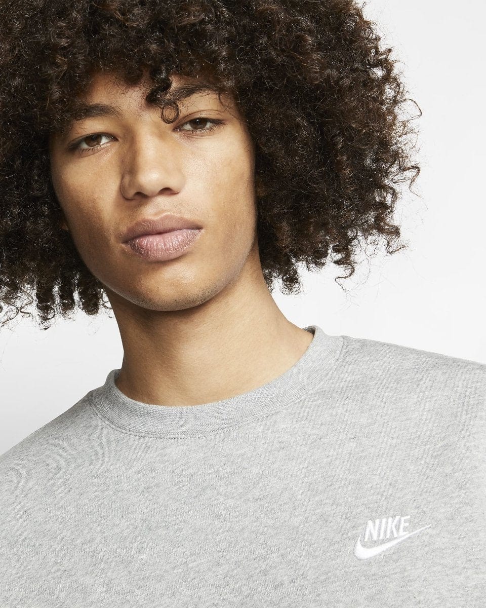 Nike sports sweatshirt, unisex fleece grey sportswear club crew.