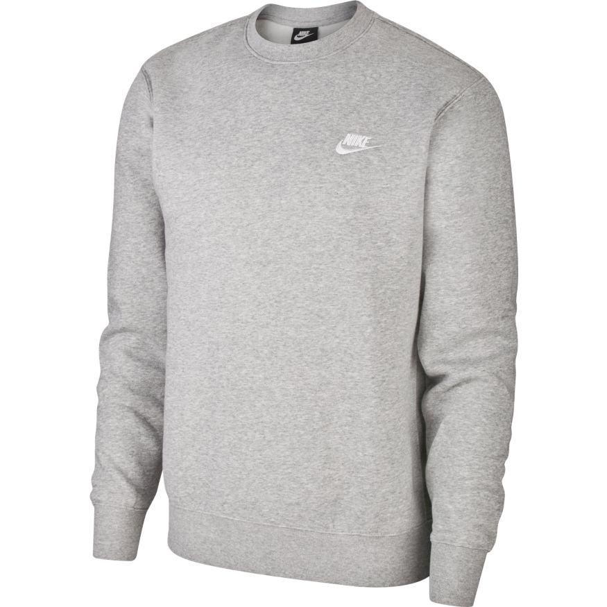 Nike sports sweatshirt, unisex fleece grey sportswear club crew.