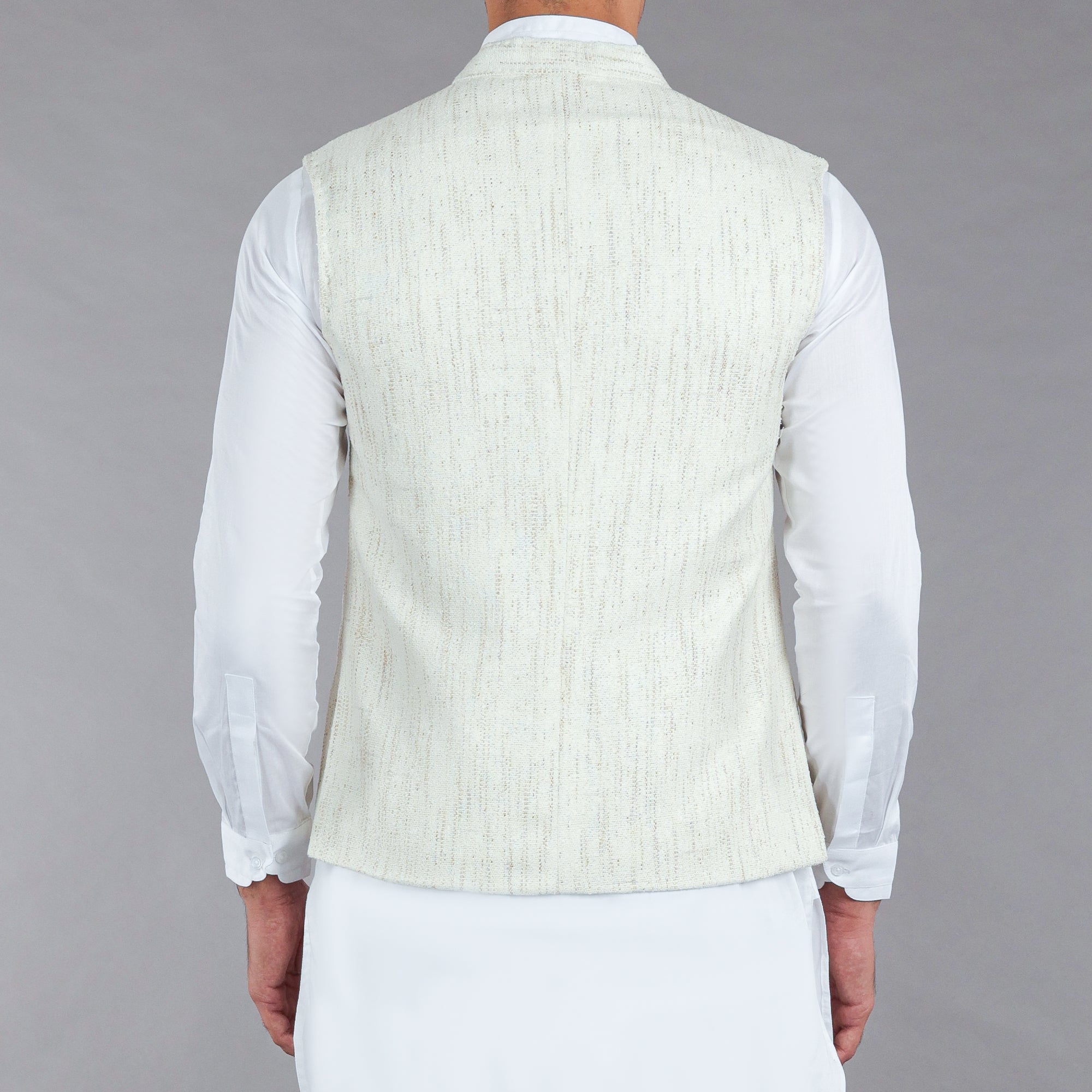 Off White Khaddar Waistcoat - Best Price and Quality - Shop Now!