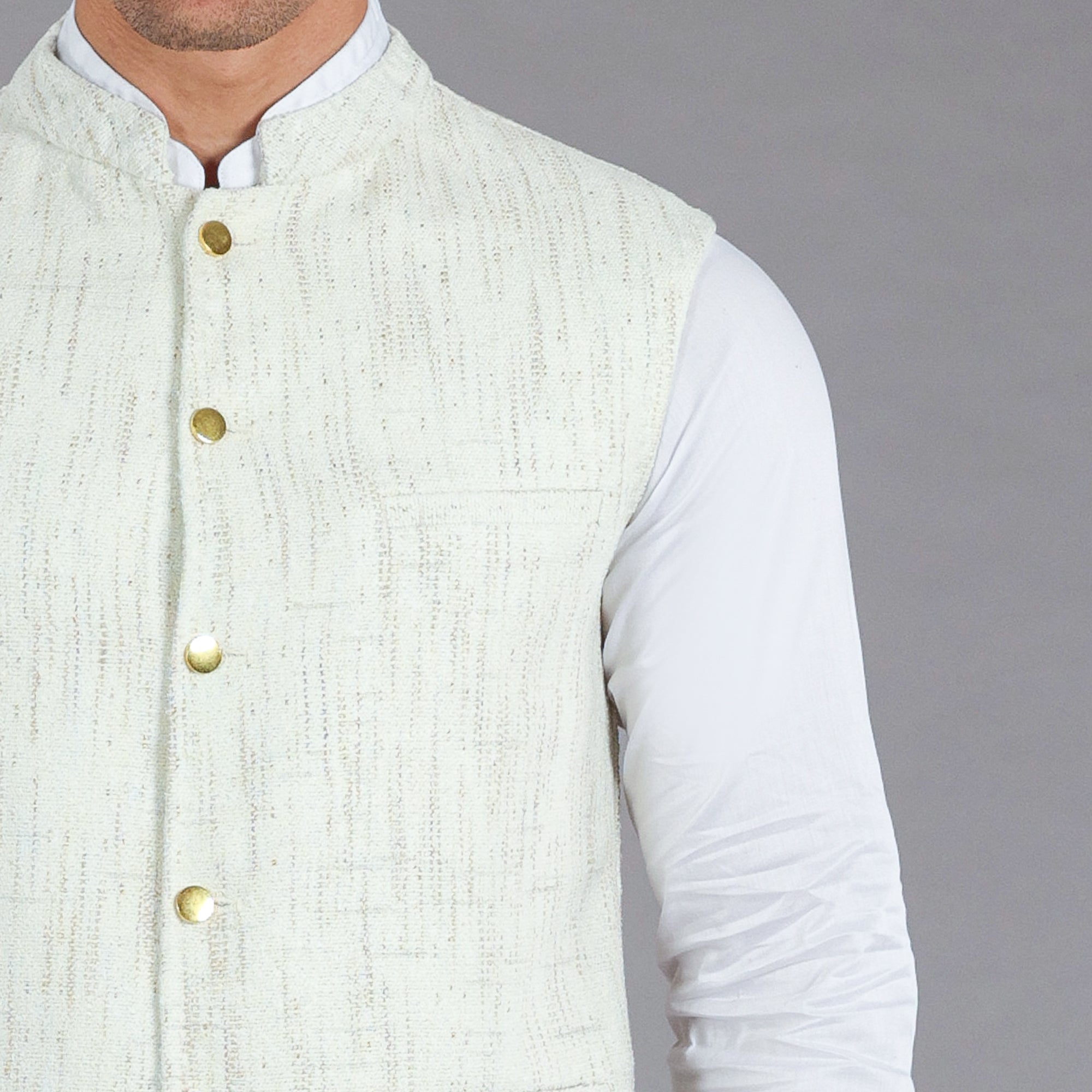 Off White Khaddar Waistcoat - Best Price and Quality - Shop Now!