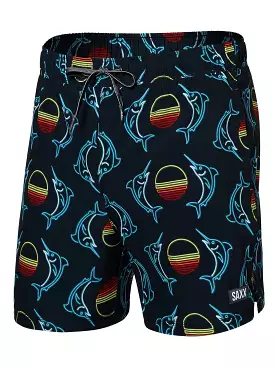 Oh Buoy Volley 5 Sunset Crest Black Boardshorts