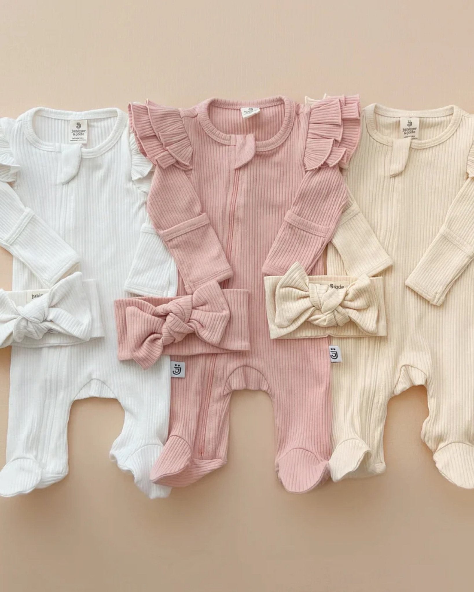 Organic One Piece Zipper Footie Set | Milk