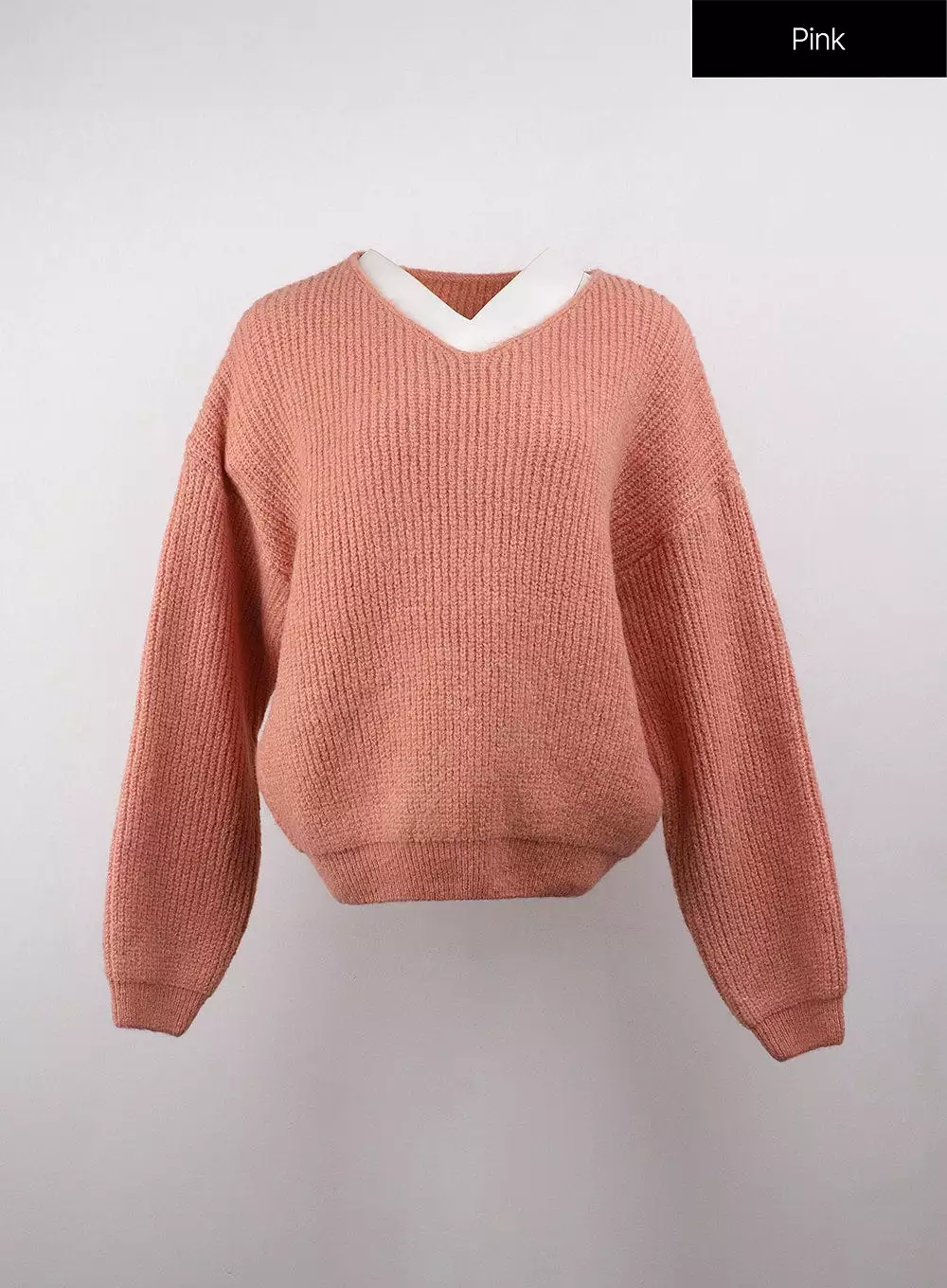 Oversized V-Neck Long Sleeve Sweater