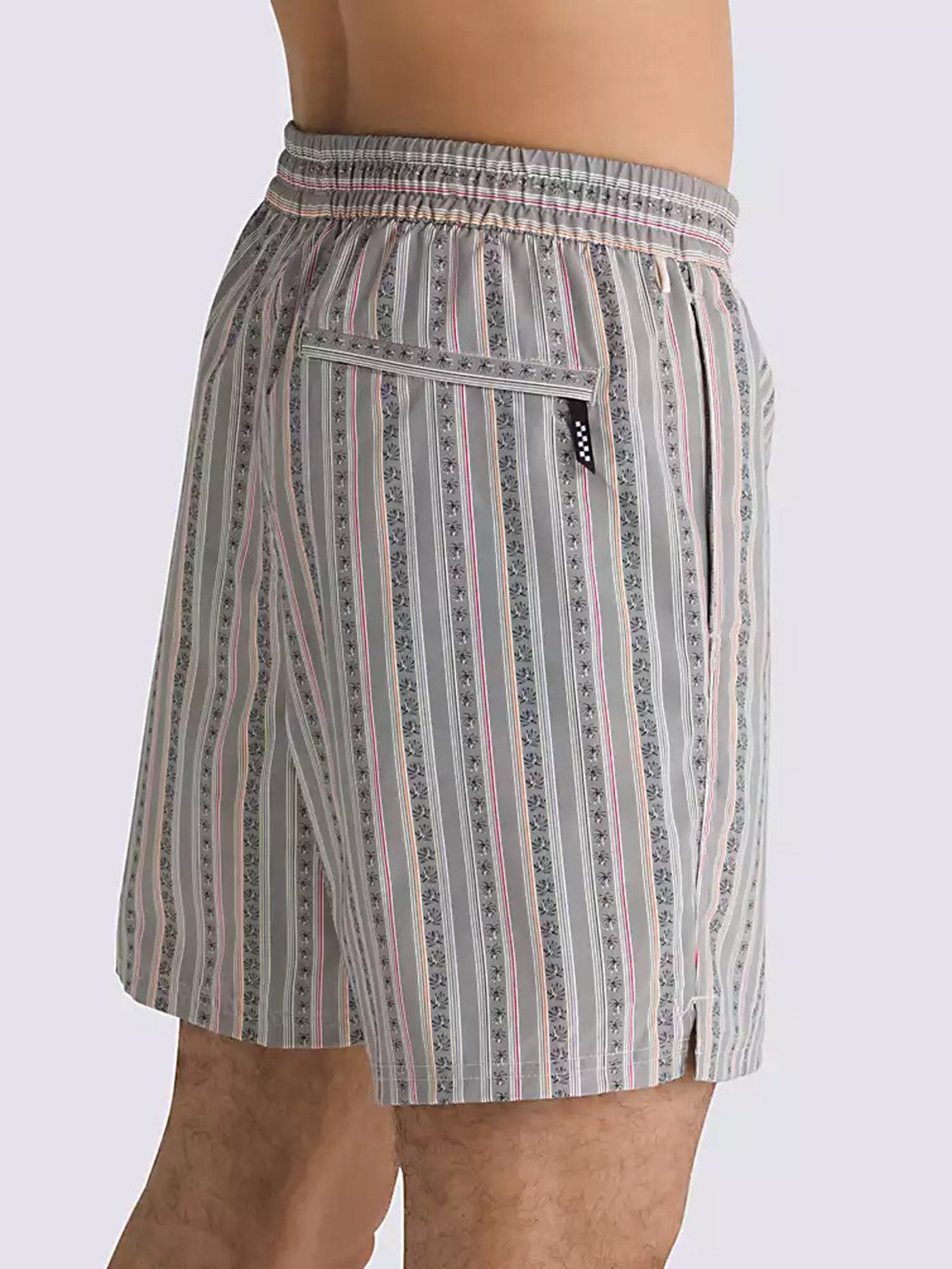 Primary Stripe Elastic Swim Trunks