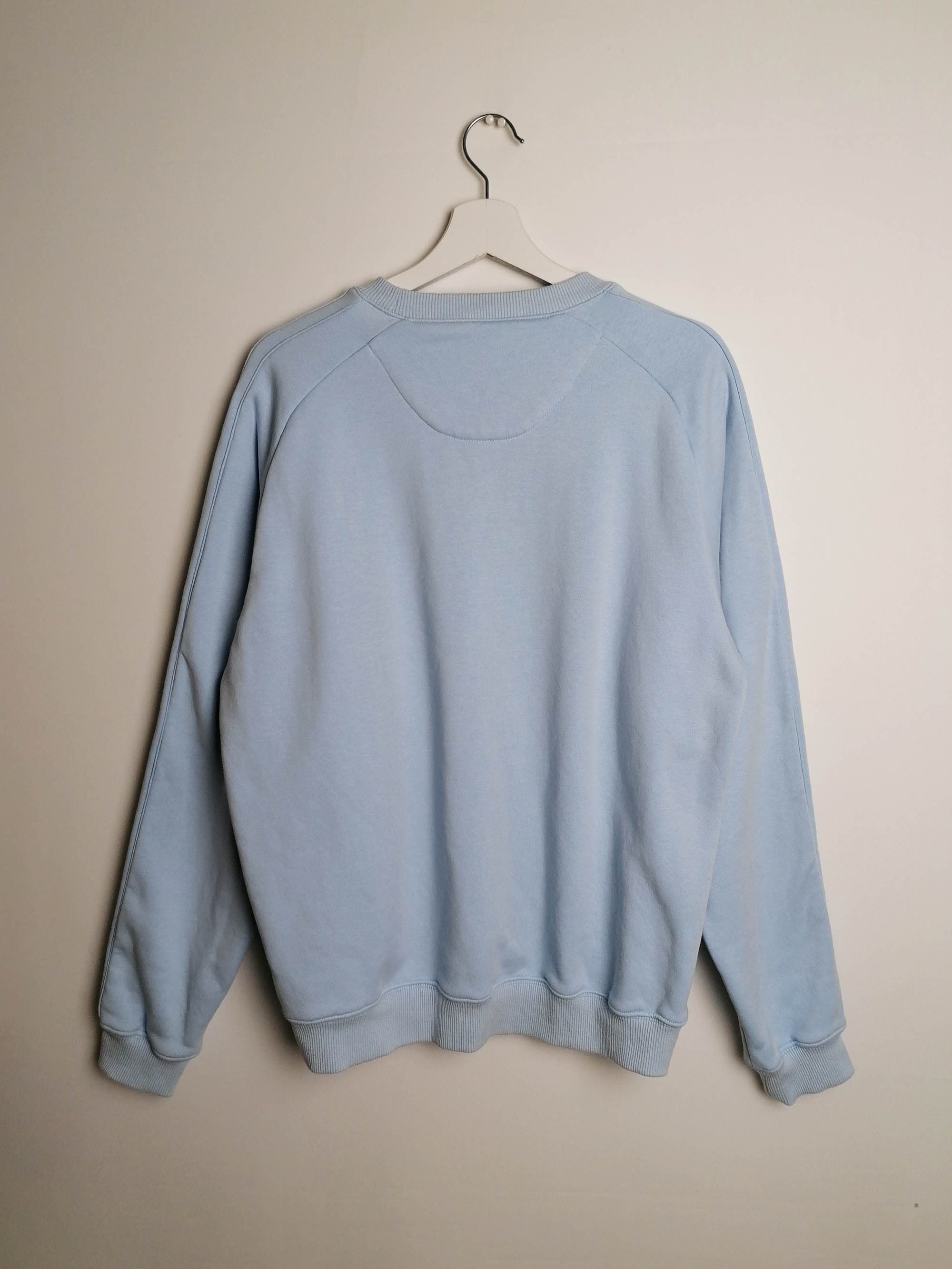 Rare Y2K Nike Baby Blue Sweatshirt with Crew Center Swoosh - Small to Medium Size, GB 39 - 41, Height 178 cm