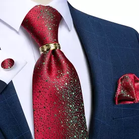 Red Galaxy Silk Necktie Set - Shop Now!