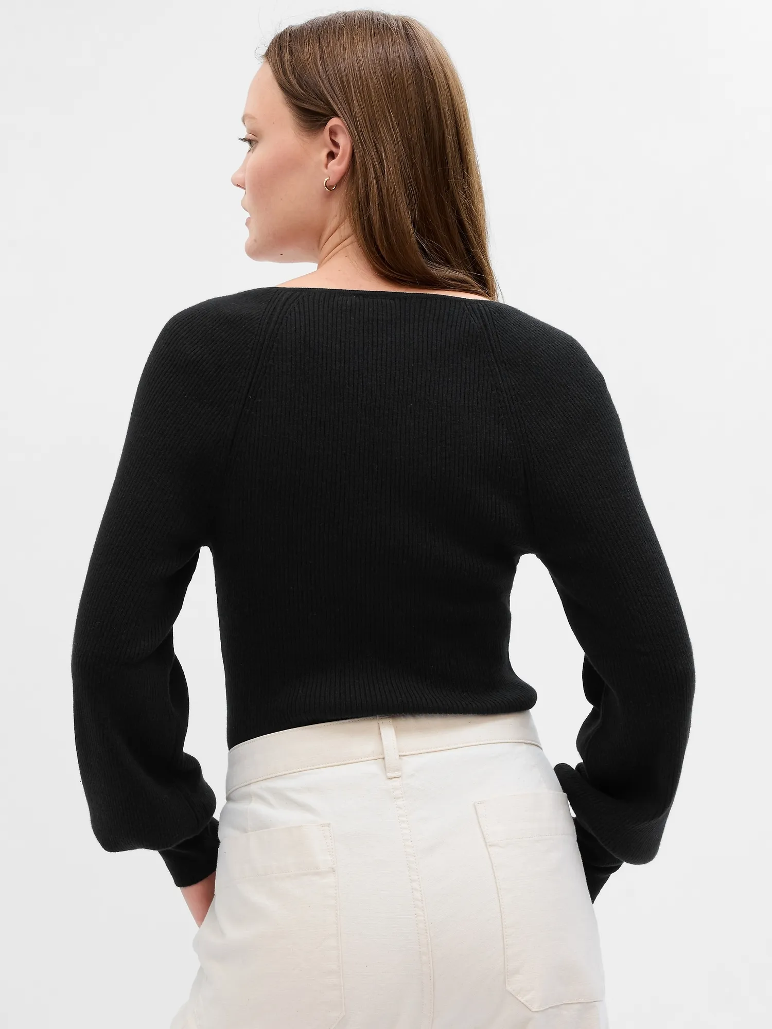 Ribbed V-Neck Jumper