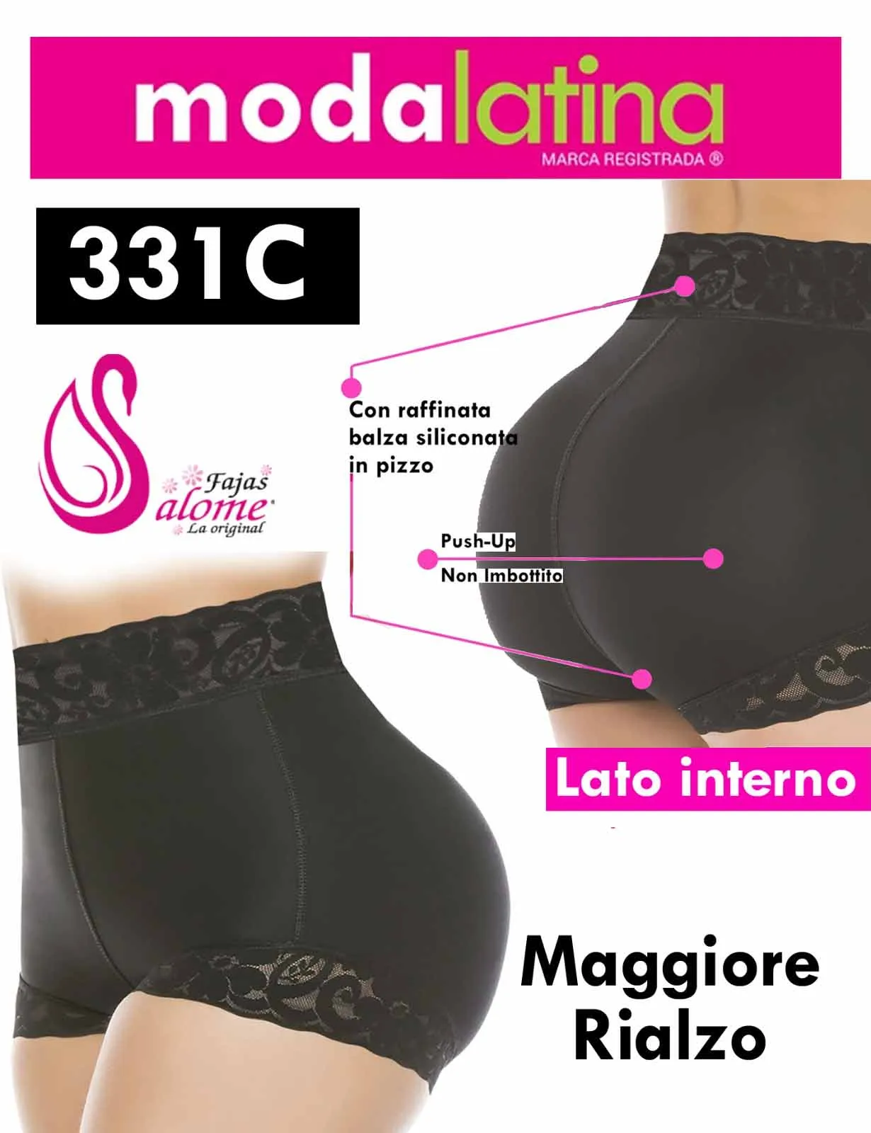 Rif. 331c NERO Culotte Push-Up Modellante