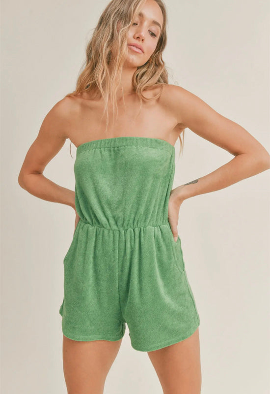 Sadie and Sage Tube Romper - Kelly Green.