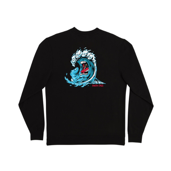 Santa Cruz Black Crew Neck Sweatshirt - Wave Collection.