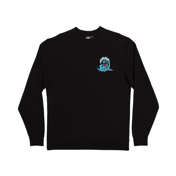 Santa Cruz Black Crew Neck Sweatshirt - Wave Collection.