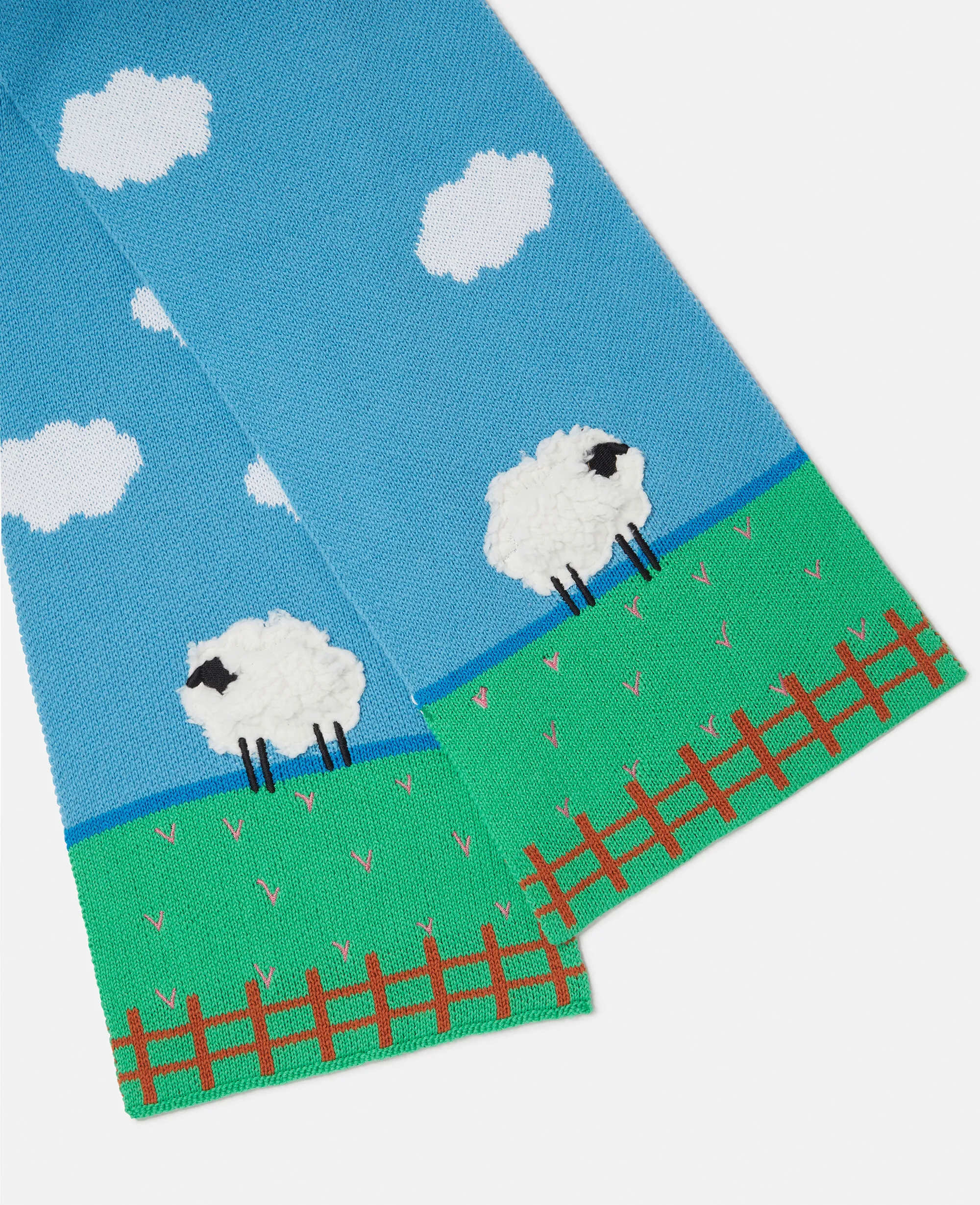 Sheep Scarf with Embroidery