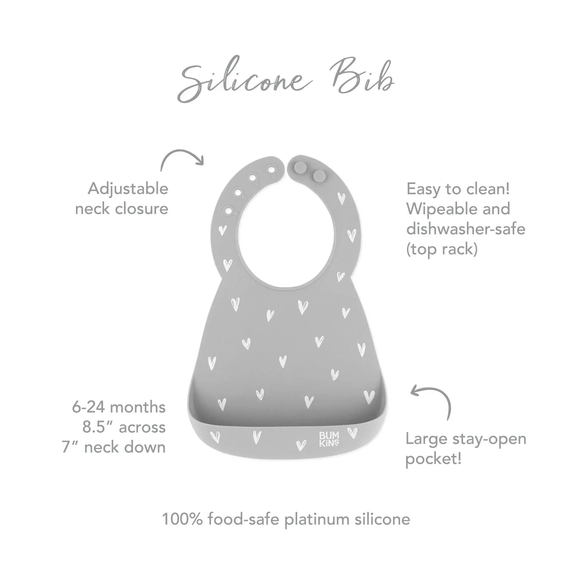 Hearts Silicone Bib