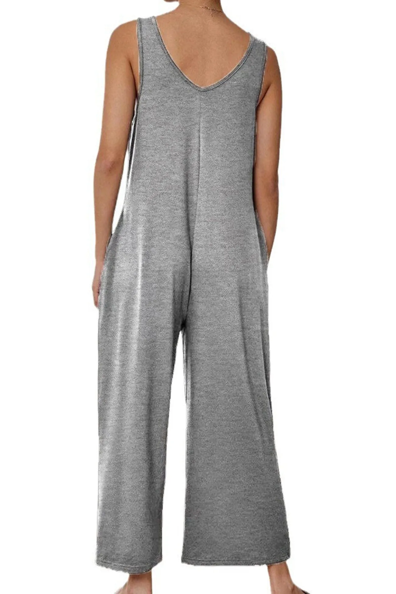 Pocketed Wide Leg Jumpsuits