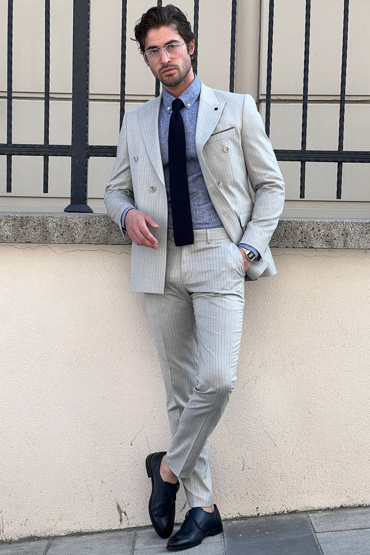 Slim Grey Wool Suit