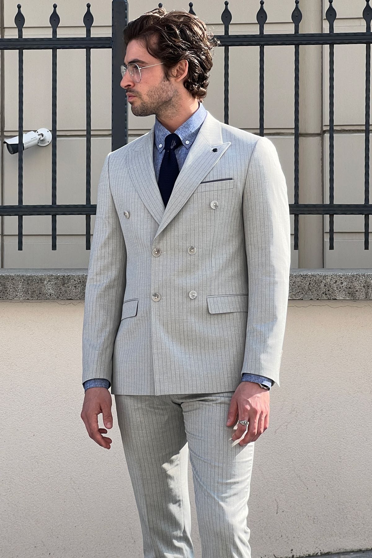 Slim Grey Wool Suit