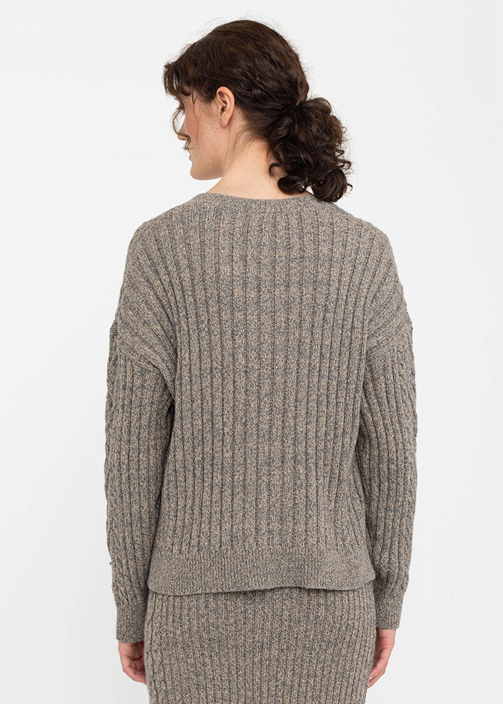 Soft Rebels Vera V-neck Sweater in Sandshell Melange