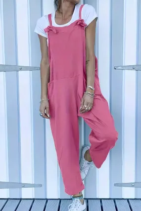 Pocket Sleeveless Jumpsuits in Solid Colors