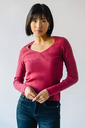 Stallings V-Neck Sweater Top Poppy Red