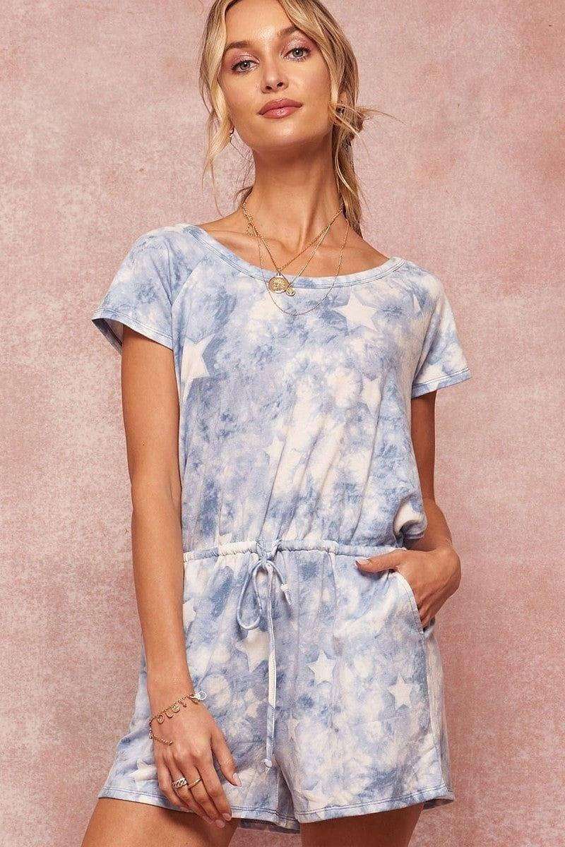 Star-pattern Tie-dye Knit Romper for Sale - Top Online Deals