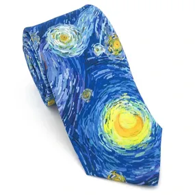 Silk Necktie with Starry Sky Design