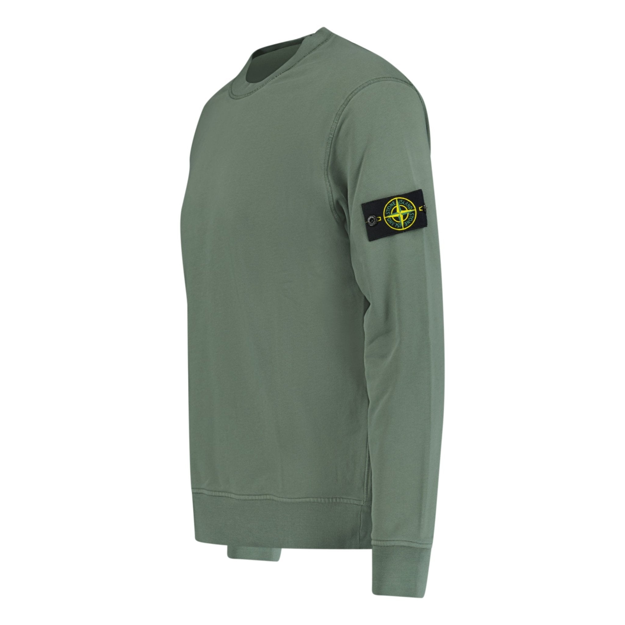 Stone Island crew neck sweatshirt, khaki green, basic badge