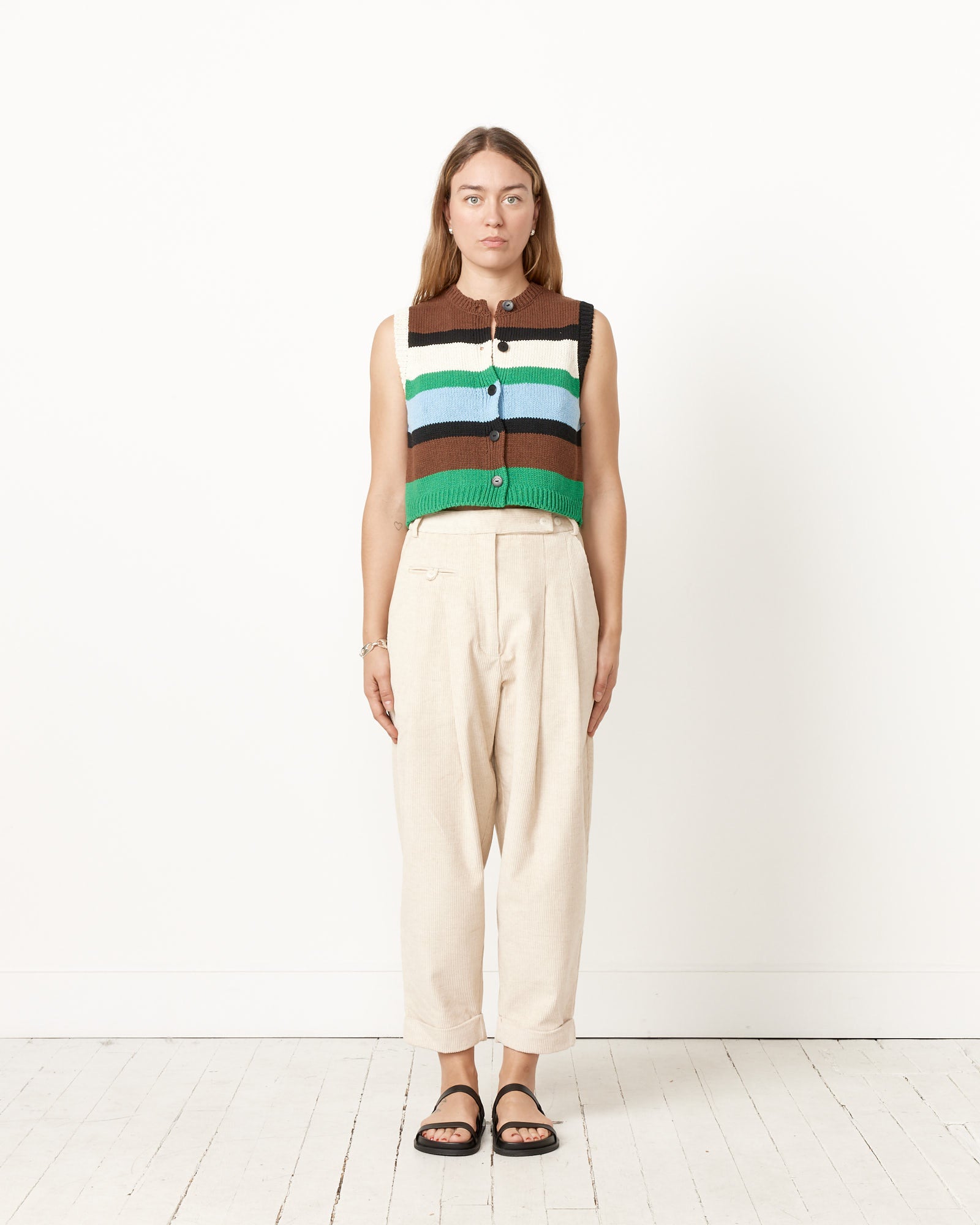 Striped Cotton Waistcoat