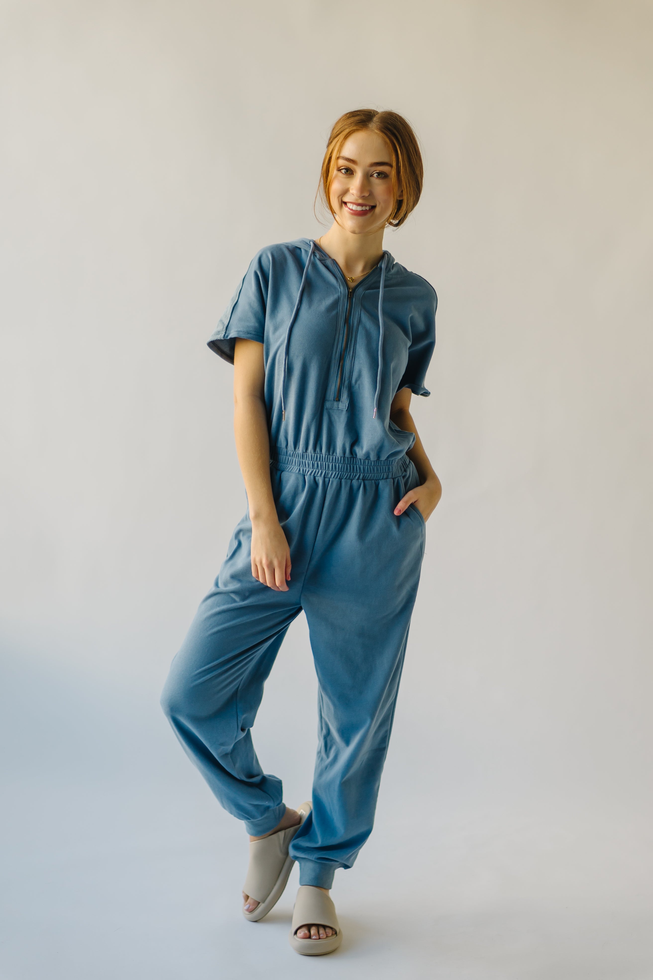 Sullins Hooded Jumpsuit Denim Blue - Shop Now