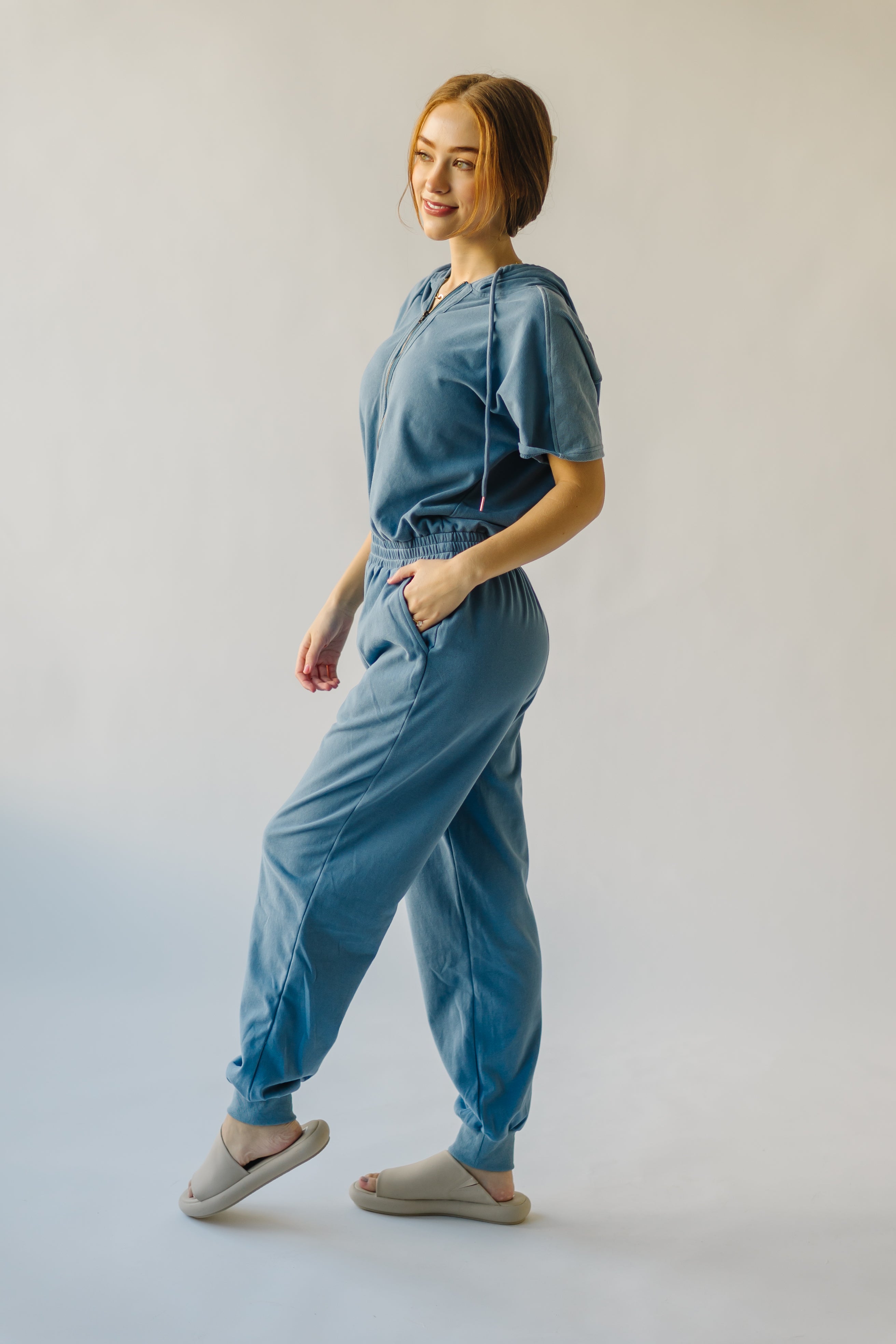 Sullins Hooded Jumpsuit Denim Blue - Shop Now