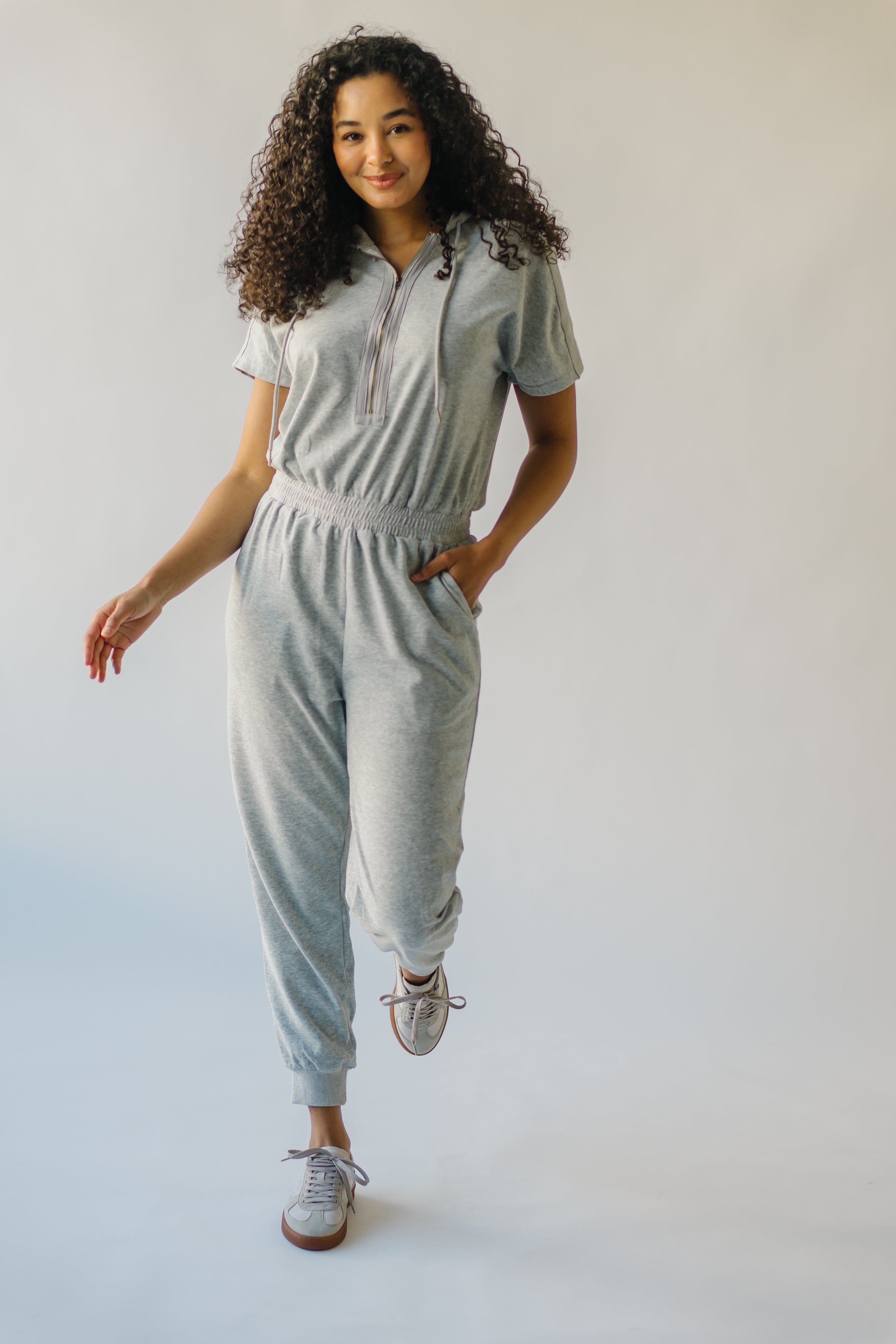 Sullins Hooded Jumpsuit Heather Grey