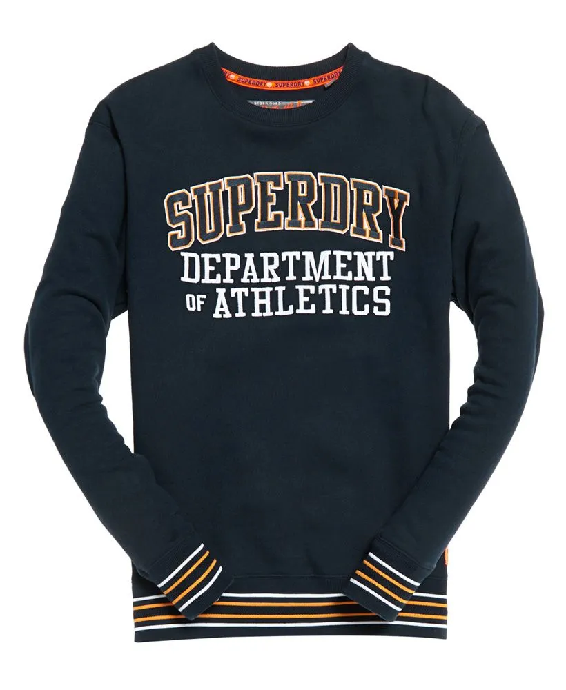 Superdry College Boxy Fit Crew Neck Sweatshirt in Navy