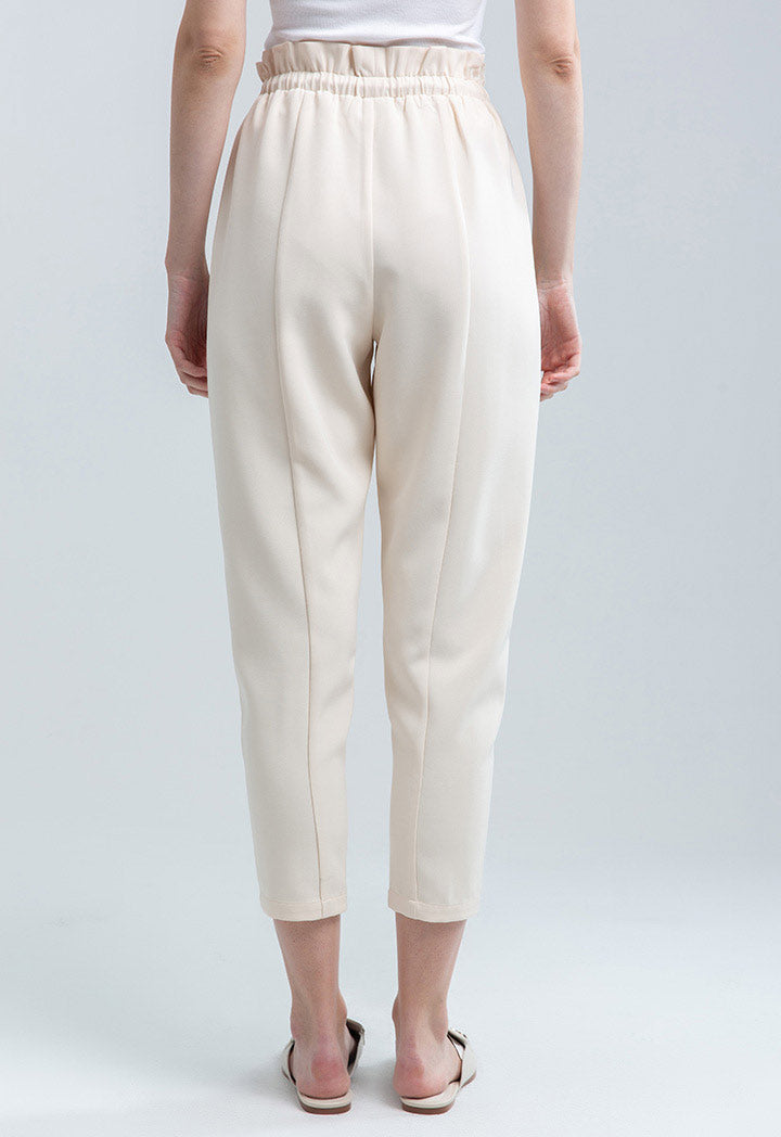 Tapered Trouser with Ruffled Waistband