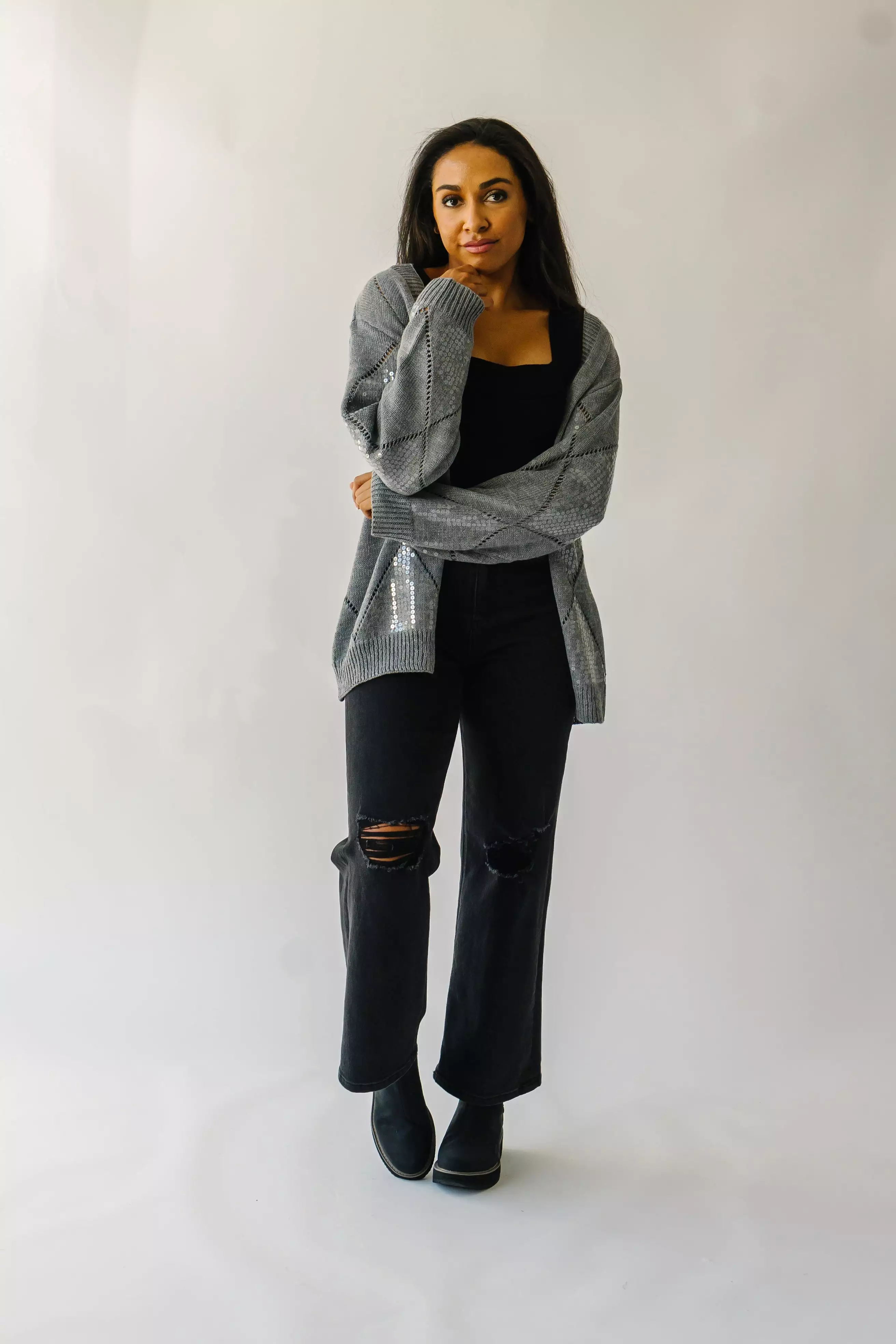 The Grey Leander Long Sleeve V-Neck Cardigan