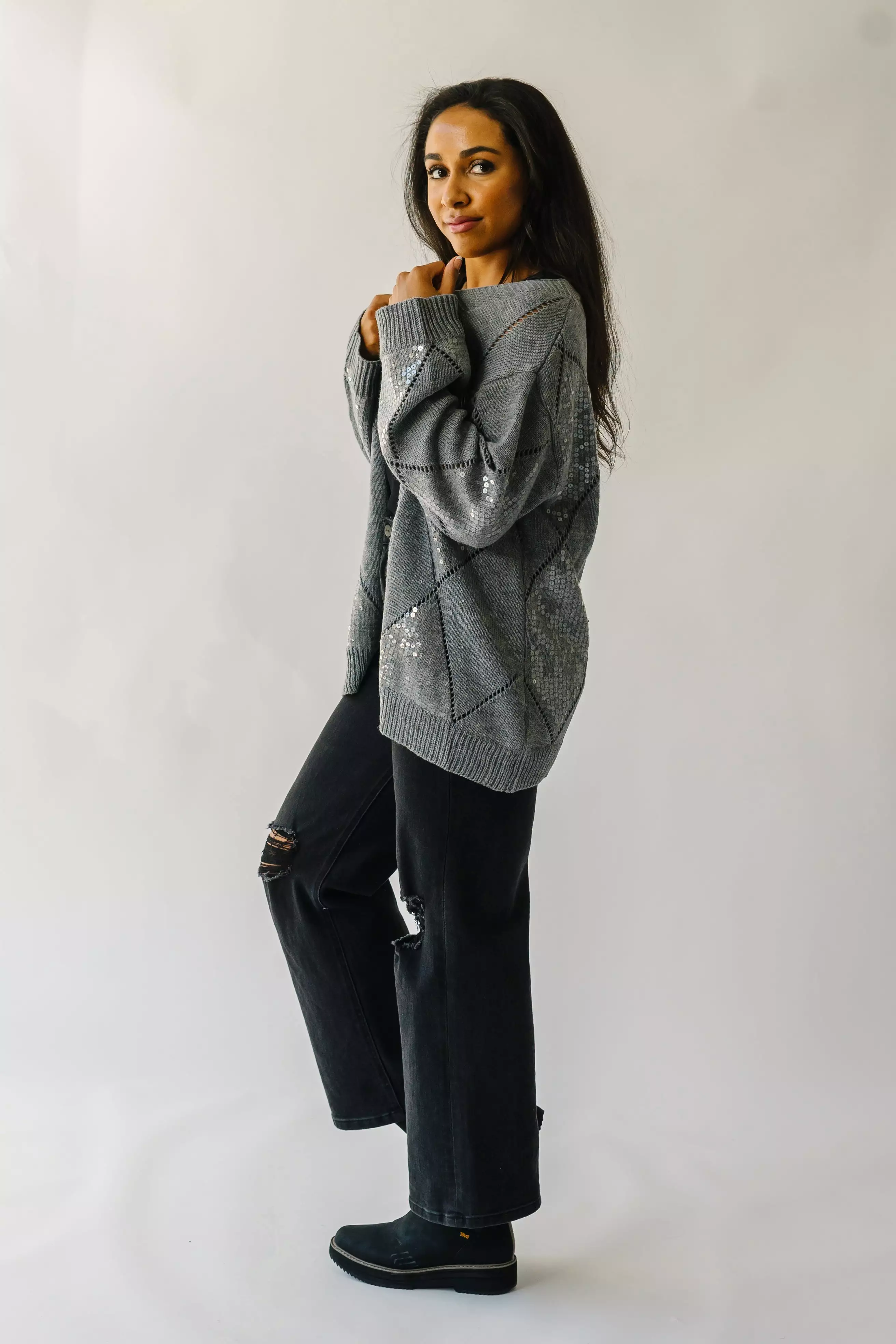 The Grey Leander Long Sleeve V-Neck Cardigan