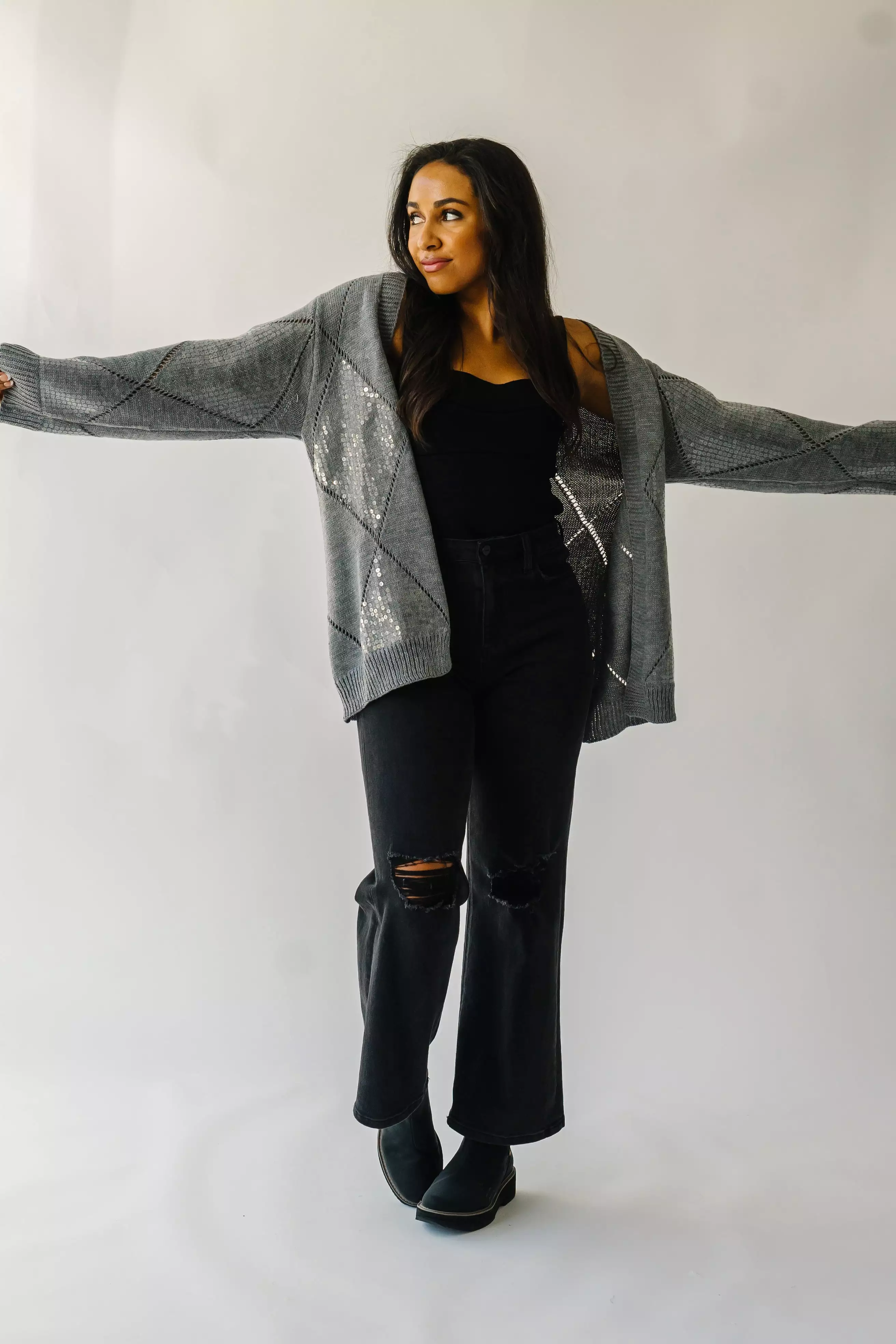 The Grey Leander Long Sleeve V-Neck Cardigan