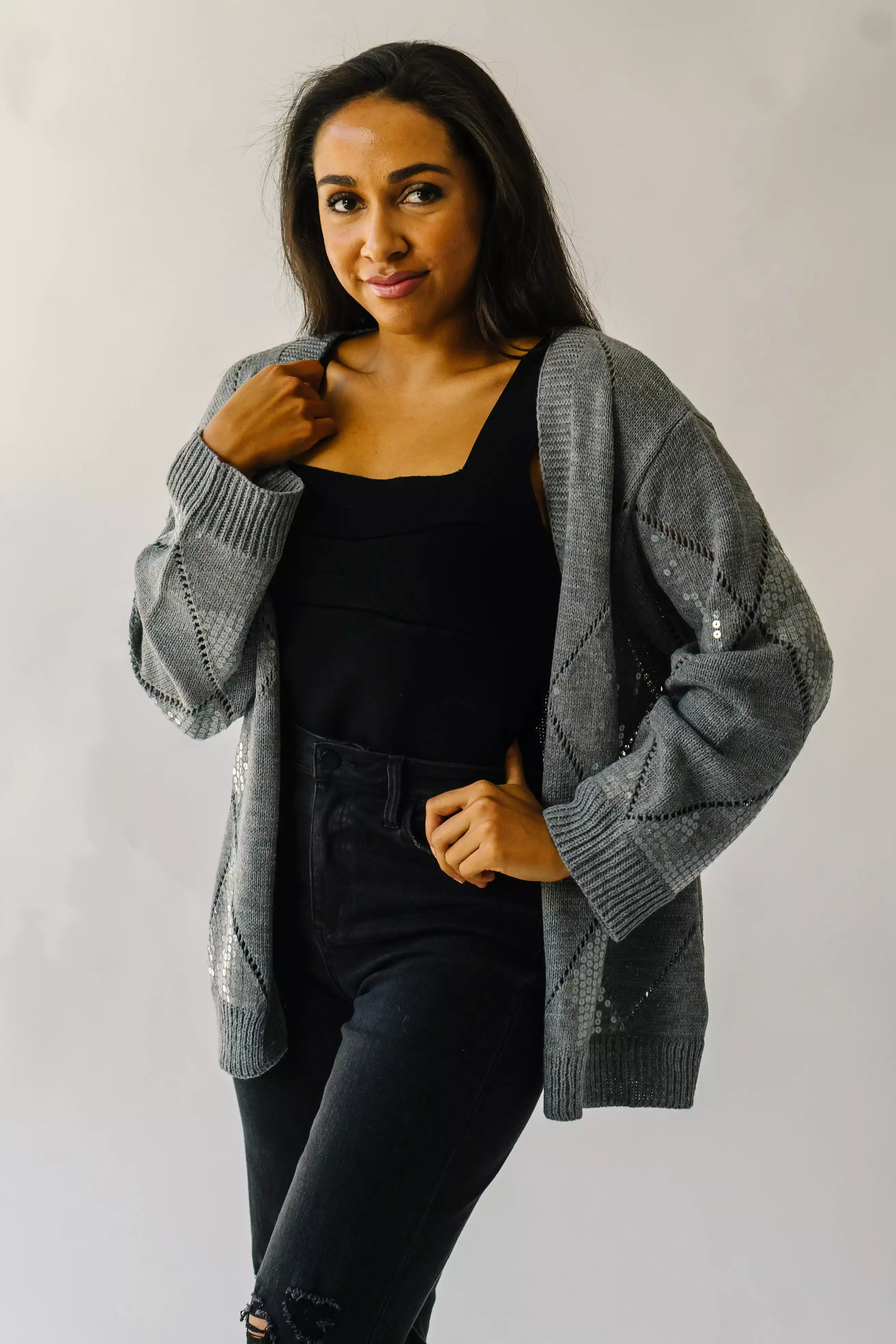 The Grey Leander Long Sleeve V-Neck Cardigan