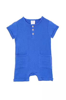 The optimized SEO title for the Milky Blue Summer Romper is Light Blue Casual Jumpsuit for Summer.